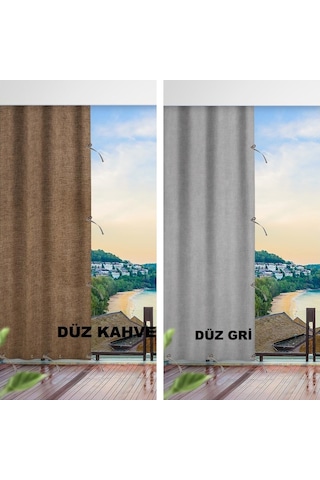 Balkon Perdesi, Balkon Brandası, Korniş Düğmeli, Bağcıklı Hazır.