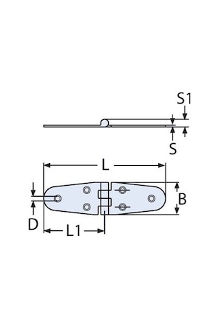 Uzun - Uzun Siyah Plastik Menteşe