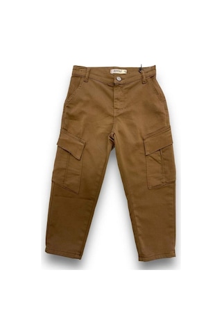 Jack Lions Erkek Çocuk Bel Lastikli Cepli Kargo Pantolon-14603 Kahverengi