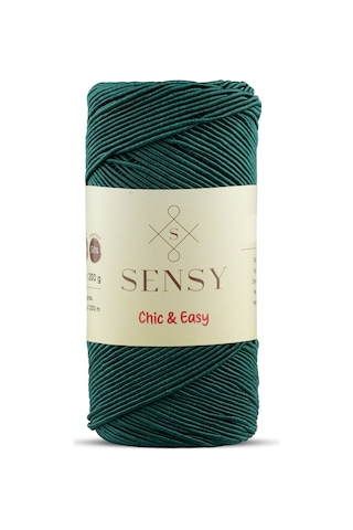 Sensy Premium Chic&easy 200 Gr Slim Supra İpi Mumlu İp Makrome İp Runner İpi Pase İp Yeşil