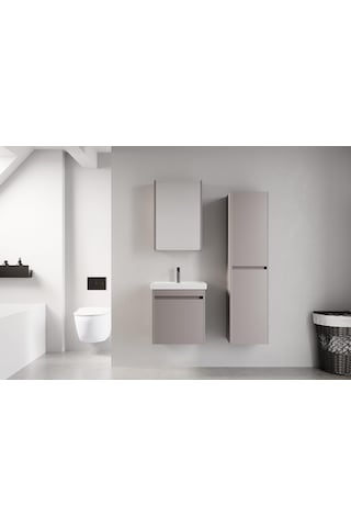 Denko Milano 50 Cm Kül Gri Banyo Dolabı Alt Modül Lavabo