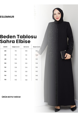 Eslemnur Sahra Elbise Büyük Beden Anne Elbisesi Kahverengi