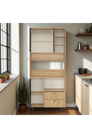 Robin Home Çok Amaçlı Dolap Mutfak Dolabı Sepet-antrasit Antrasit - Ahşap