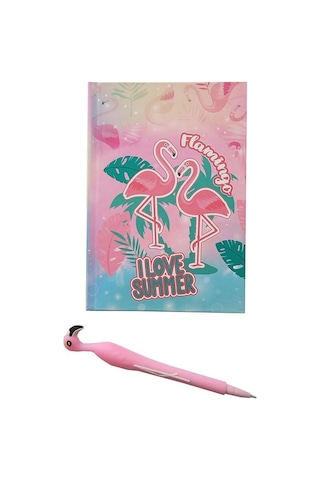 Hatıra Defteri Kilitli Kız Modeli Günlük Defteri Flamingo Hediye Kutulu 80 Yaprak Çizgili 1 Adet I Love Summer