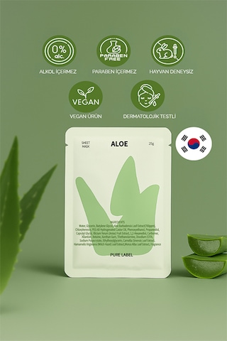 Modamkore 7'li Paket Aloe Vera Kore Yüz Maskesi Yoğun Nem Sakinleştirici