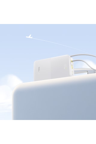 Baseus Enerfill Bipow2 Pro 20000mah Dahili Usb-c Kablolu, 22,5 W Hızlı Şarjlı, Led Ekranlı Powerbank, Beyaz Beyaz