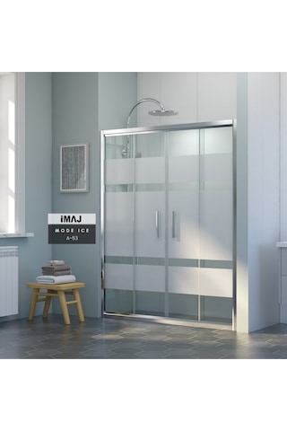 İmaj Banyo Mode İce A-53 Orta Açılır 2 Sabit 2 Sürgü Duşakabin Krom