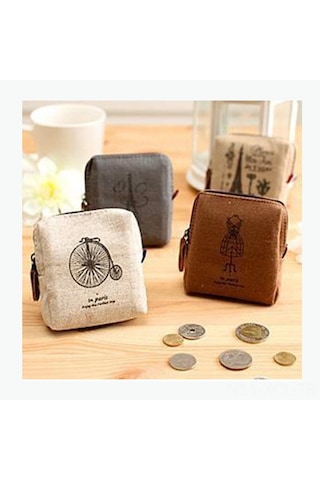 Konesam Gri Kanvas Mini Cüzdan - Outdoor Etkinlikler İçin Hafif, Dayanıklı Ve Pratik - Logo Özel Tasarım Çok Renkli