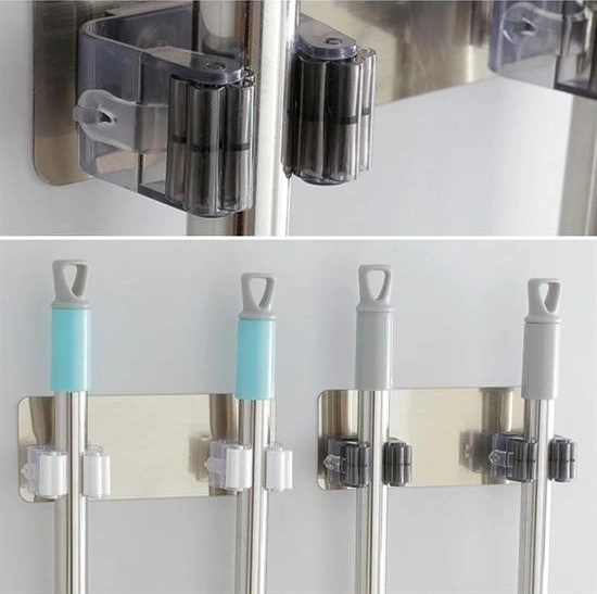 Pratik Organizer 4lü Yapışkanlı Fırça Paspas Mop Fırça Sabitleyici Ergonomik Alet Aparatı Çok Renkli