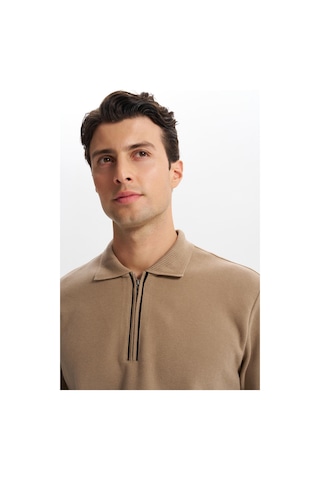 AR-MA Arma Erkek Selanik Kumaş Polo Yaka Yarım Fermuarlı Regular Fit Sweatshirt Kazak K30554697902 Füme - Gri