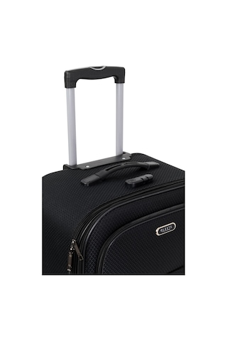 Oleets 8 Tekerli Su Geçirmez Kumaş Orta Boy Valiz Siyah