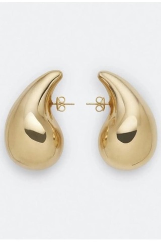 Oqqo Gold Gözyaşı Damla Kadın Küpe Altın