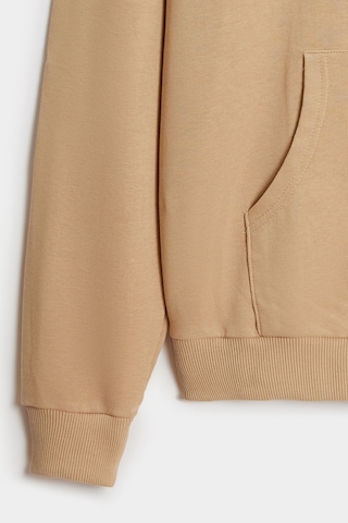 Shooter Sportwear Shooter Erkek Kapüşonlu Kanguru Cepli Düz Rahat Kalıp Sweatshirt Açık Bej