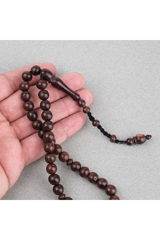 Demir Hindi Ağacı Bilek Boy Küre Kesim 8.5mm Tesbih Kahverengi