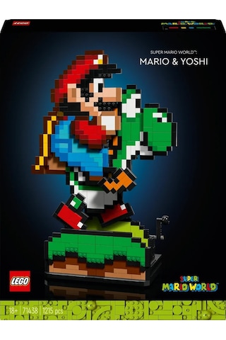 LEGO® Super Mario™ Super Mario World™: Mario ve Yoshi 71438 - Yetişkinler için Sergilenebilir Koleksiyonluk Yapım Seti (1215 Parça)