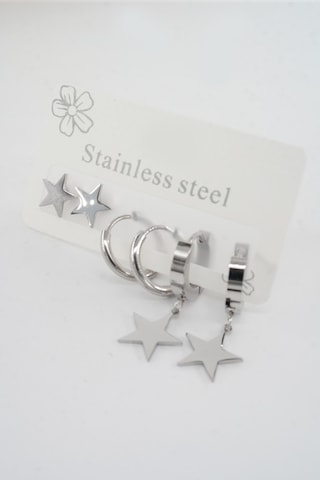 Kadın 316 L Paslanmaz Çelik Kararmaz 6'lı Küpe Seti S0041