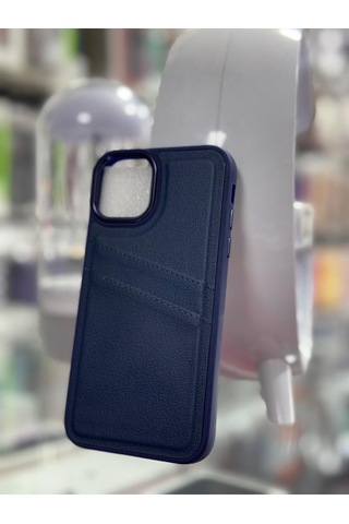 Apple Uyumlu iPhone 11 Uyumlu Suni Deri Kartlıklı Kılıf -
