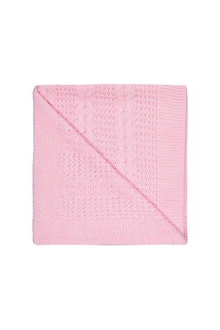 Civil Baby Saç Örgülü Düz Battaniye - Pembe