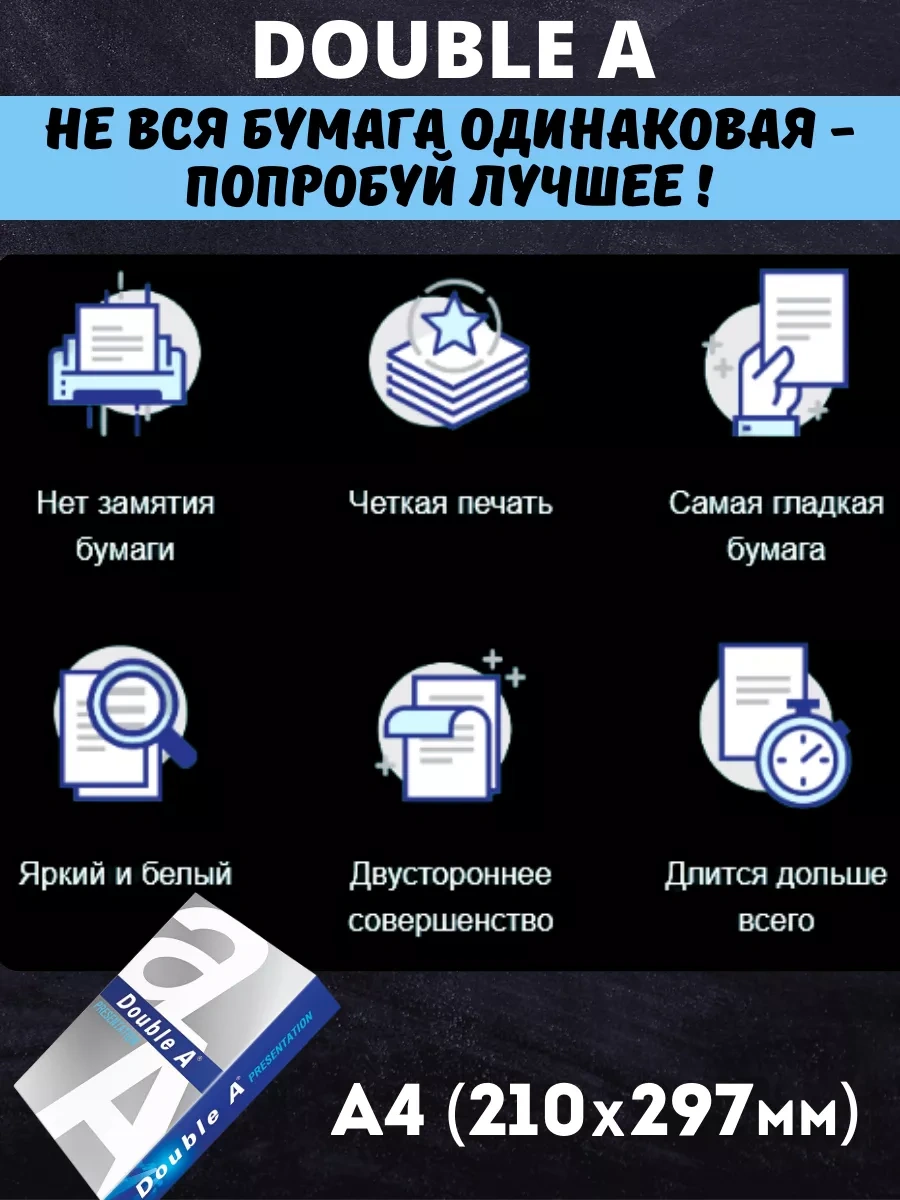 Double A A4 Yazıcılar İçin Beyaz Ofis Kağıdı, 100 Gr/m² A4 Yazıcılar İçin Beyaz Ofis Kağıdı, 100 Gr/m² 238871227