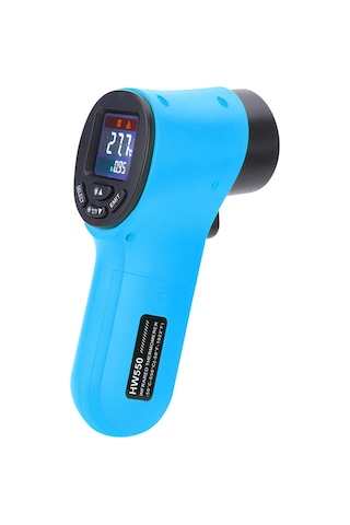 Hw550 Dijital Lcd Kızılötesi Termometre Temassız Lazer Endüstriyel Pirometre Sıcaklık Tabancası - Mavi