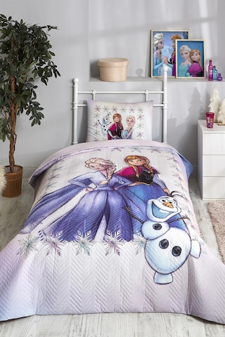 Özdilek Frozen Frosted Tek Kişilik Disney Lisanslı Lastikli Çarşaf Kapitone Çocuk Nevresim Takımı