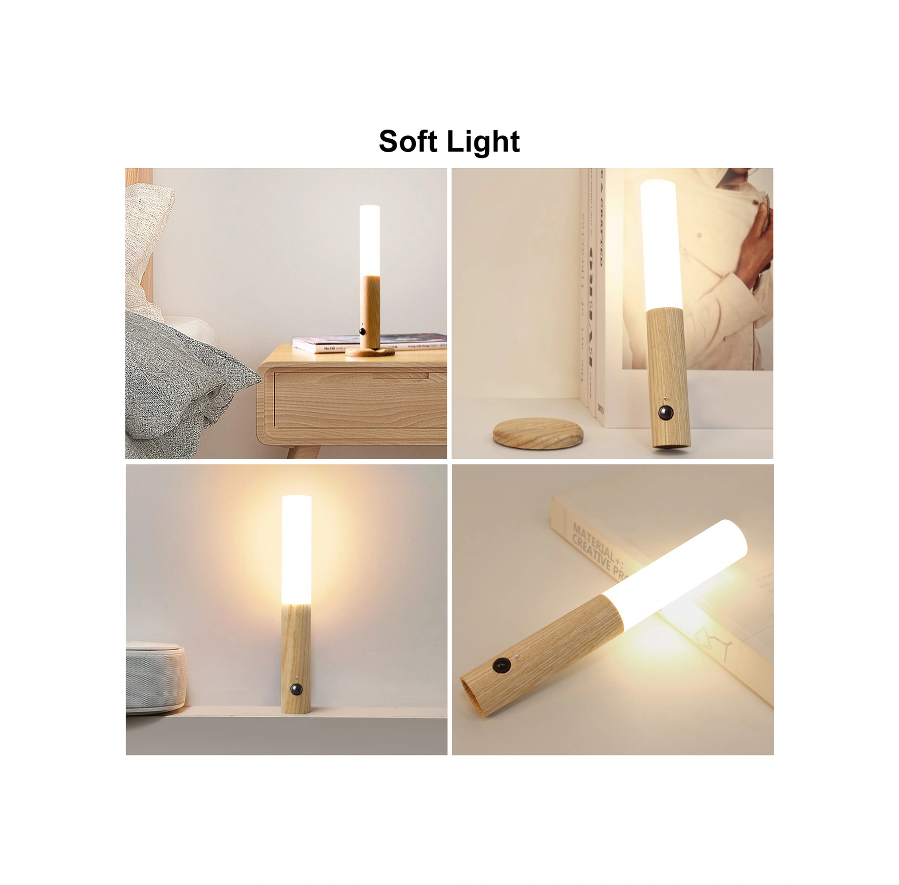 Moveevo Akıllı Vücut Algılama Gece Lambası, 4m Algılama Mesafesi, 15s Gecikmeli, 2700-3000k Sıcak Beyaz Işık, Ceviz Ağacı, Manyetik Tutma, Ev/merdiven Kullanıma Uygun Diğer