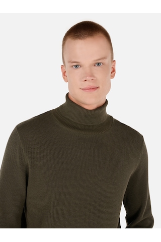 Colin's Colins Regular Fit Turtle Neck Yeşil Erkek Kazak Cl1064879 Haki