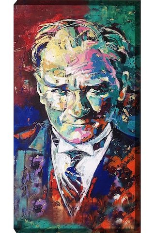 Mustafa Kemal Atatürk Yağlı Boya Efektli Premium Kanvas Tablo