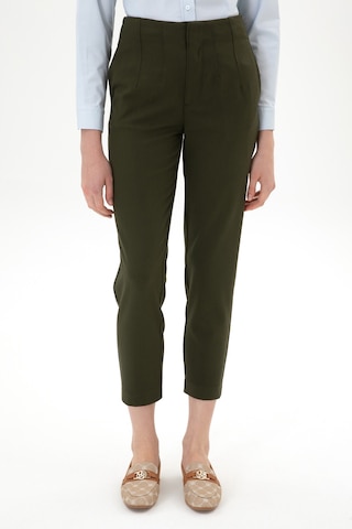 U.S. Polo Assn. Kadın Haki Carrot High Waist Fit Kanvas Pantolon 50318108-VR027