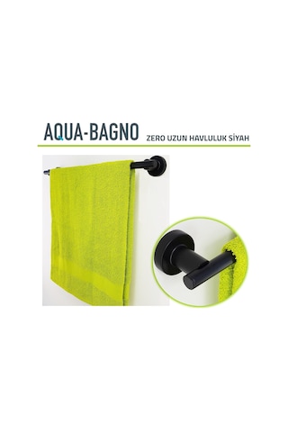 Aqua Bagno Zero Uzun Havluluk 50 Cm. Mat Siyah