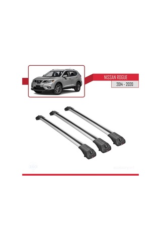 Nissan Rogue 2014-2020 Arası İle Uyumlu Ace-1 Ara Atkı Tavan Barı Gri 3 Adet Bar