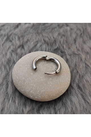 Chavin Çelik Gri 10 Mm Küçük Unisex Halka Küpe Et96by