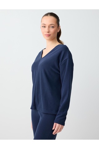 Jimmy Key Jimmy Key Lacivert V Yaka Uzun Kollu Modal Örme Sweatshirt 6sw235555494
