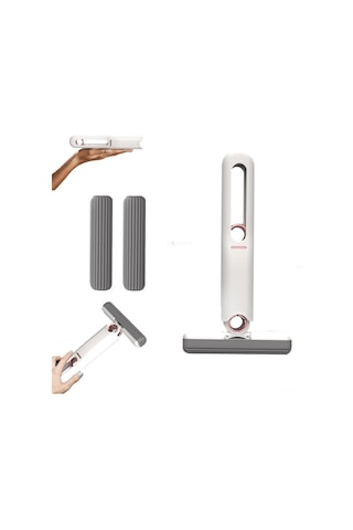 Yaozixa Eko Pamuk Uçlu El Tutan Mini Mop Seti - Kolay Dehidrasyonlu, 2 Değiştirme Başı İle - Temizlik Araçları