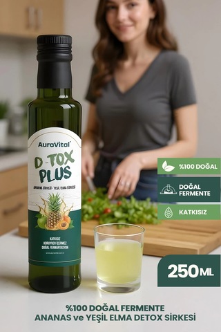 Doğal Fermantasyon D-tox Plus Ananas Ve Yeşil Elma Sirkesi 250 Ml