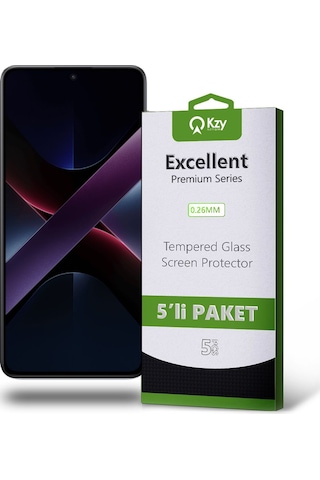 Xiaomi Poco X7 Pro İle Uyumlu Temperli Ekran Koruyucu Kırılmaz Cam Ekonomik 5'li Paket