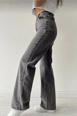 2020 Kadın Likrasız Palazzo Jeans Kot Denim Pantolon Füme