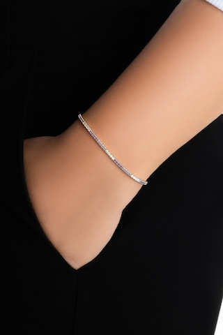 Gökkuşağı Dansı 18 Ayar Beyaz Altın Kaplama 19 Cm Su Yolu Bileklik 56472380