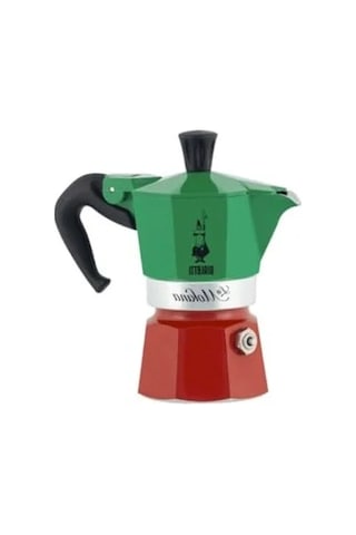 Bialetti - Moka Express Italia: 1 Cup Ocak Üstü Espresso Pişirici - 40ml - Karma Renk - Alüminyum Gövde - Patentli Güvenlik Valfi - Tüm Ocak Türleri İçin Uygundur İndüksiyon Hariç