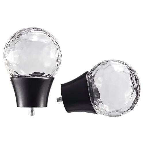 Ikea Solblommossa Perde Çubuğu Topuzu, Siyah-cam, 8.7 Cm, 1 Çift