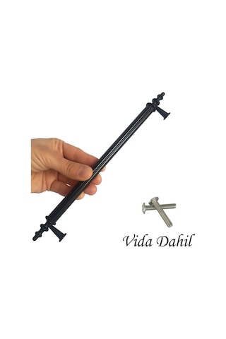 8 Adet Erciyes Kulp Siyah 192 Mm Kulp Mobilya Mutfak Dolabı Çekmece Dolap Kapak Kulpu Kulbu Metal Kulpları