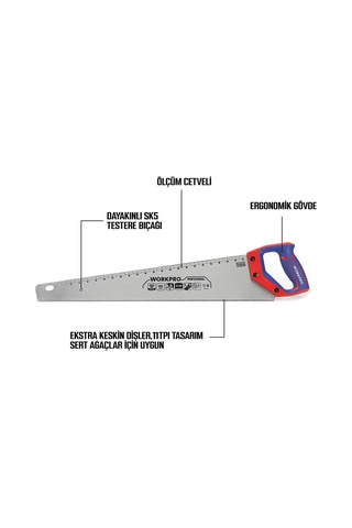 Workpro Wp215012 550mm Sk5 11 Tpı Ağır Hizmet Tipi El Testeresi