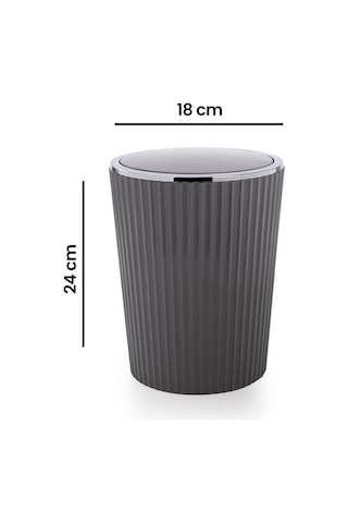 Primanovaa Nely Krom Kaplama Banyo Çöp Kovası - Gri - 6 Lt Çok Renkli