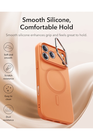 Esr Apple Uyumlu iPhone 17 Pro Max Stantlı ,cloud Soft Ve Kamera Kontrol Özellikli Manyetik Kılıf Turuncu Turuncu
