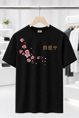 Bayloranzzo Suzuka %100 Pamuk Heavy Cotton Premium Kalite Unisex Tişört Siyah