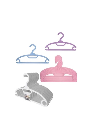 Gondol 24 Adet Çocuk Elbise Askısı Bebek Askısı G-93 Beyaz