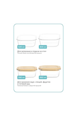 Master House Soğuk Yemek İçin Kapaklı Cam Saklama Kabı 2 Adet 243552333 Beyaz