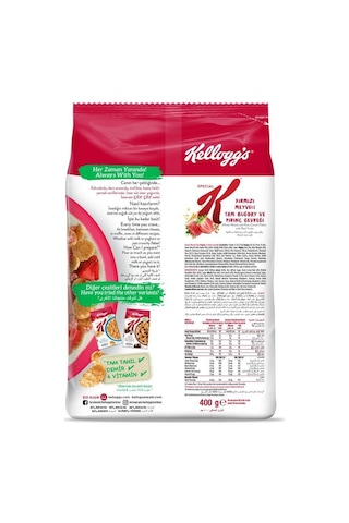 Kellogg's Special K Kırmızı Meyveli Kahvaltılık Tam Buğday Ve Pirinç Gevreği 400 Gr,tam Tahıllı 5'l