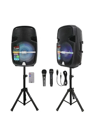 Hoparlör Seti 900w Bluetooth Şarjlı Işıklı Part Box +2 Mikrofon