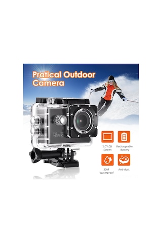 Maiyame Siyah 1080p Mini Spor Kamera - 30m Su Geçirmez, 140 Geniş Açı Lensli, Dış Etkinlikler İçin Video Kaydedici Siyah